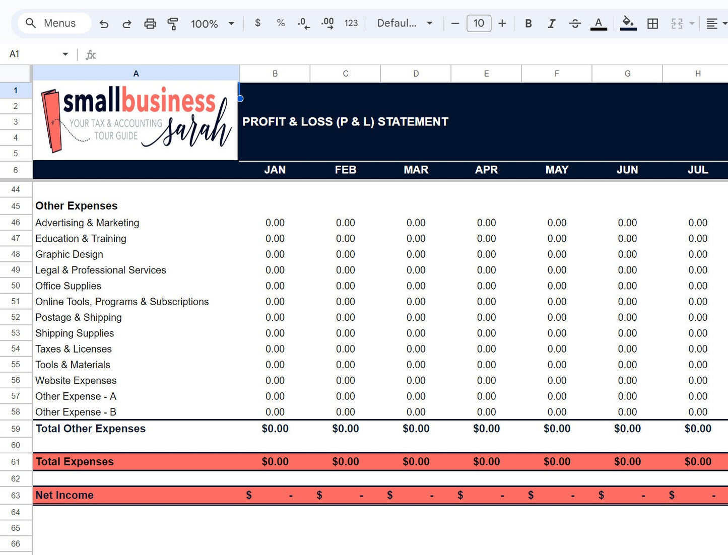 Bookkeeping Spreadsheet for Amazon Sellers - Google Sheets and Excel - Designed by Accountant