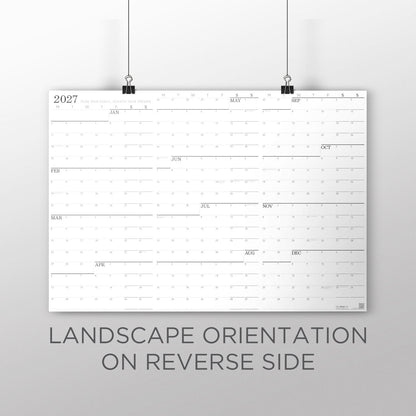 Monday Monochrome Large Wall Calendar (27x39)