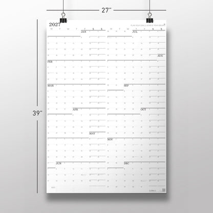 Monday Monochrome Large Wall Calendar (27x39)