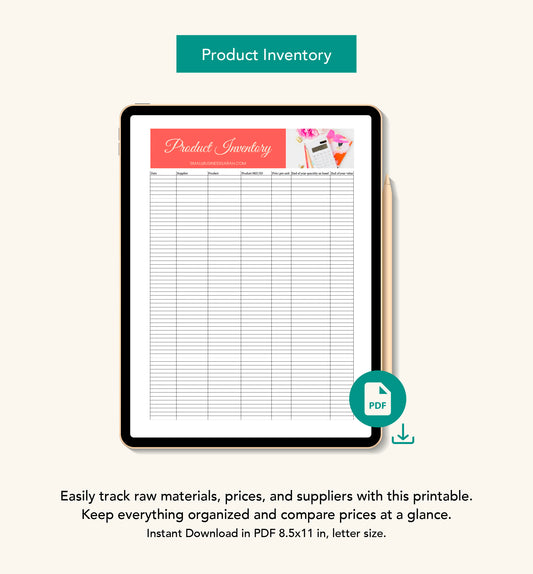 Etsy Seller Product Inventory Tracker