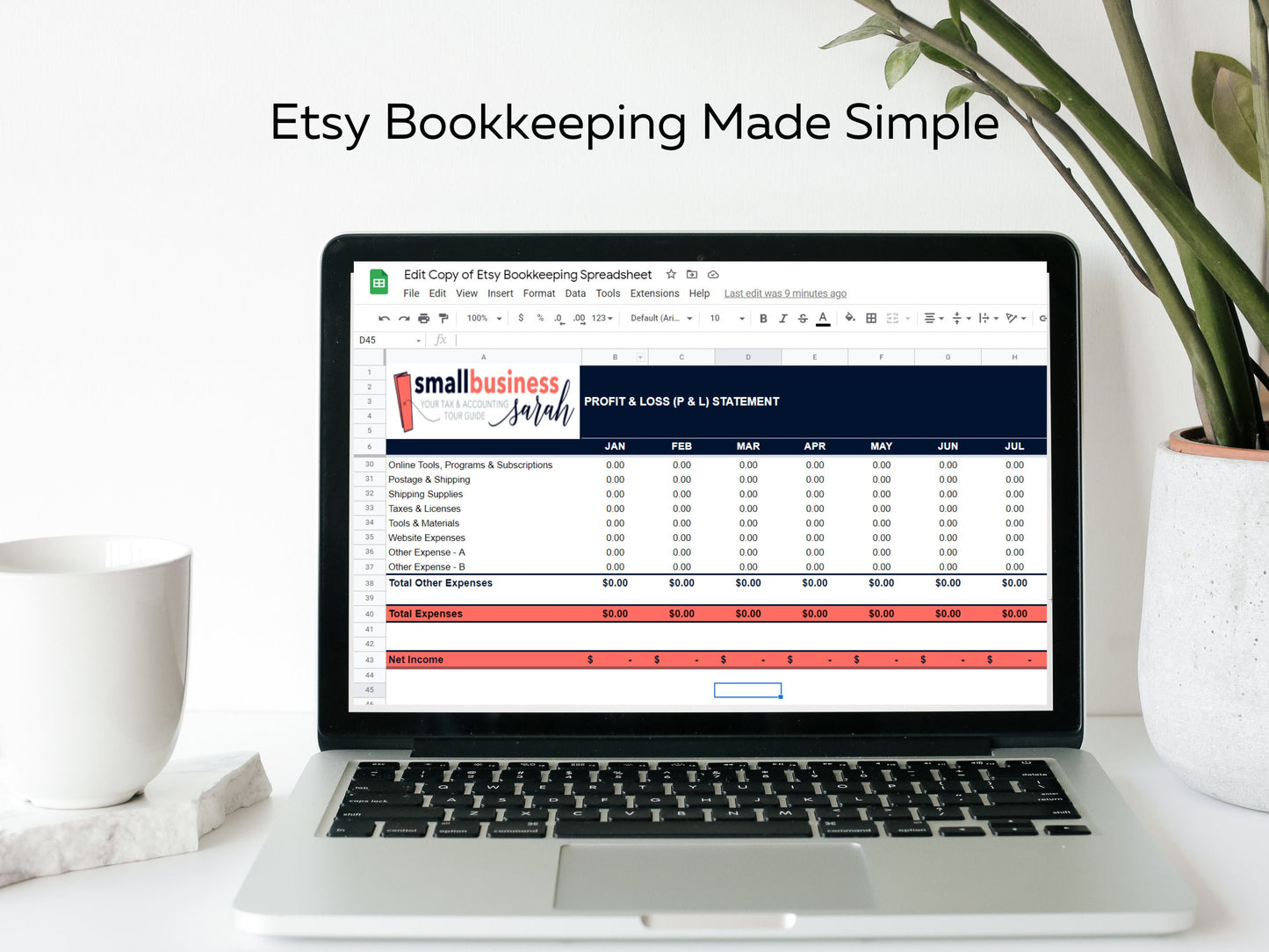 Bookkeeping Spreadsheet for Etsy Sellers - Google Sheets